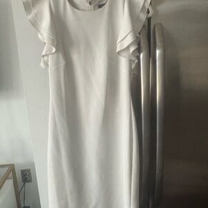 Tommy Hilfiger Cream Ruffle Sleeve Mini Dress